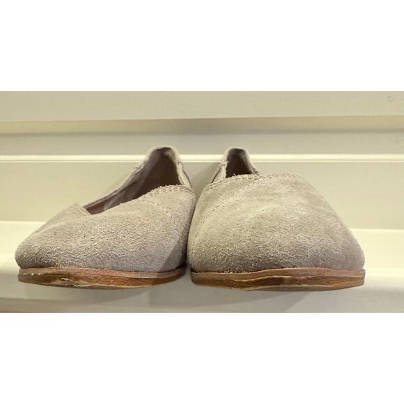 TOMS Women's Gray Jutti Suede/Canvas Ballet Flats Almond Toe Padded Insole 7 - Picture 7 of 9